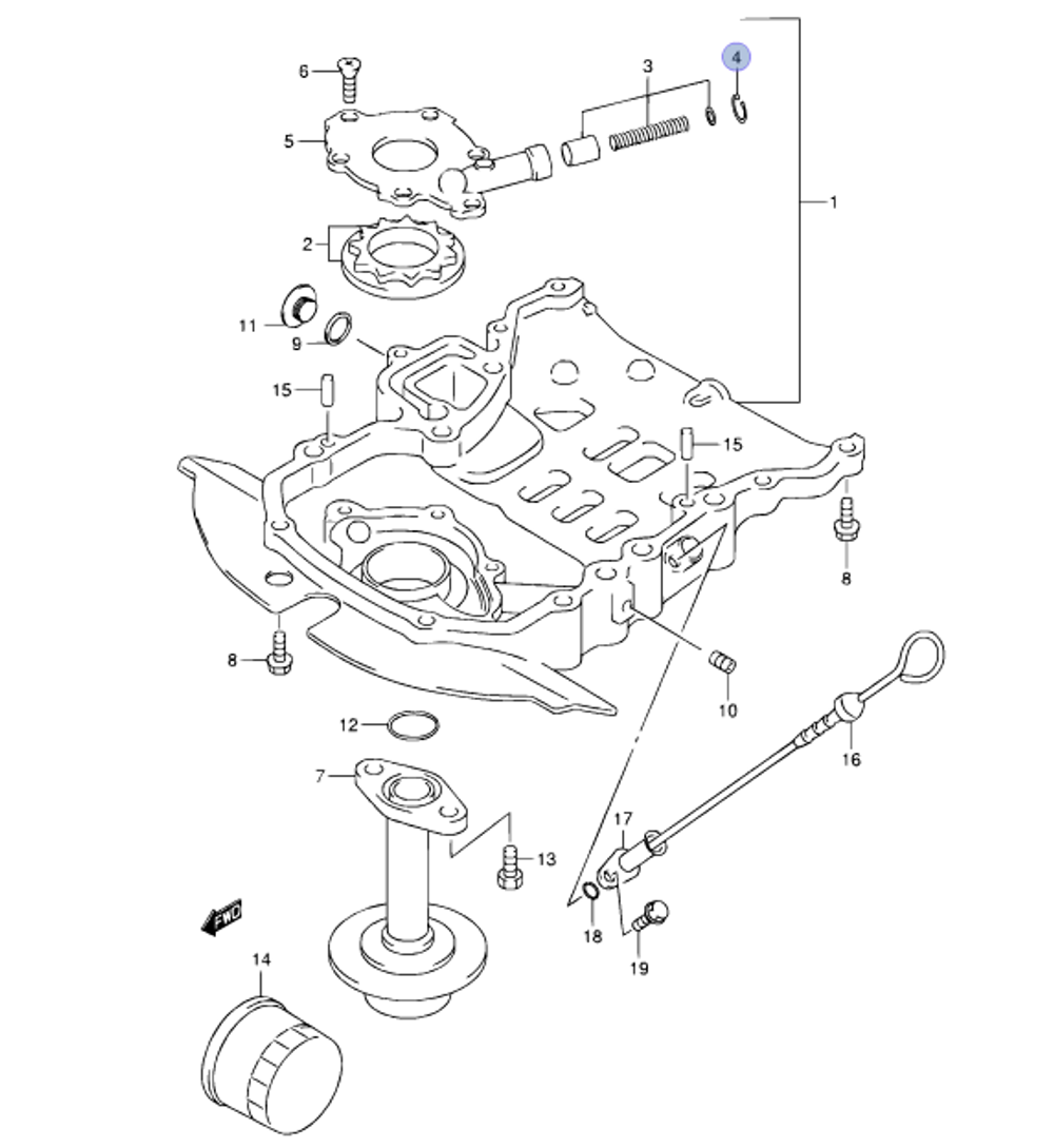 Кольцо стопорное для лодочных моторов Suzuki DF40/DF50