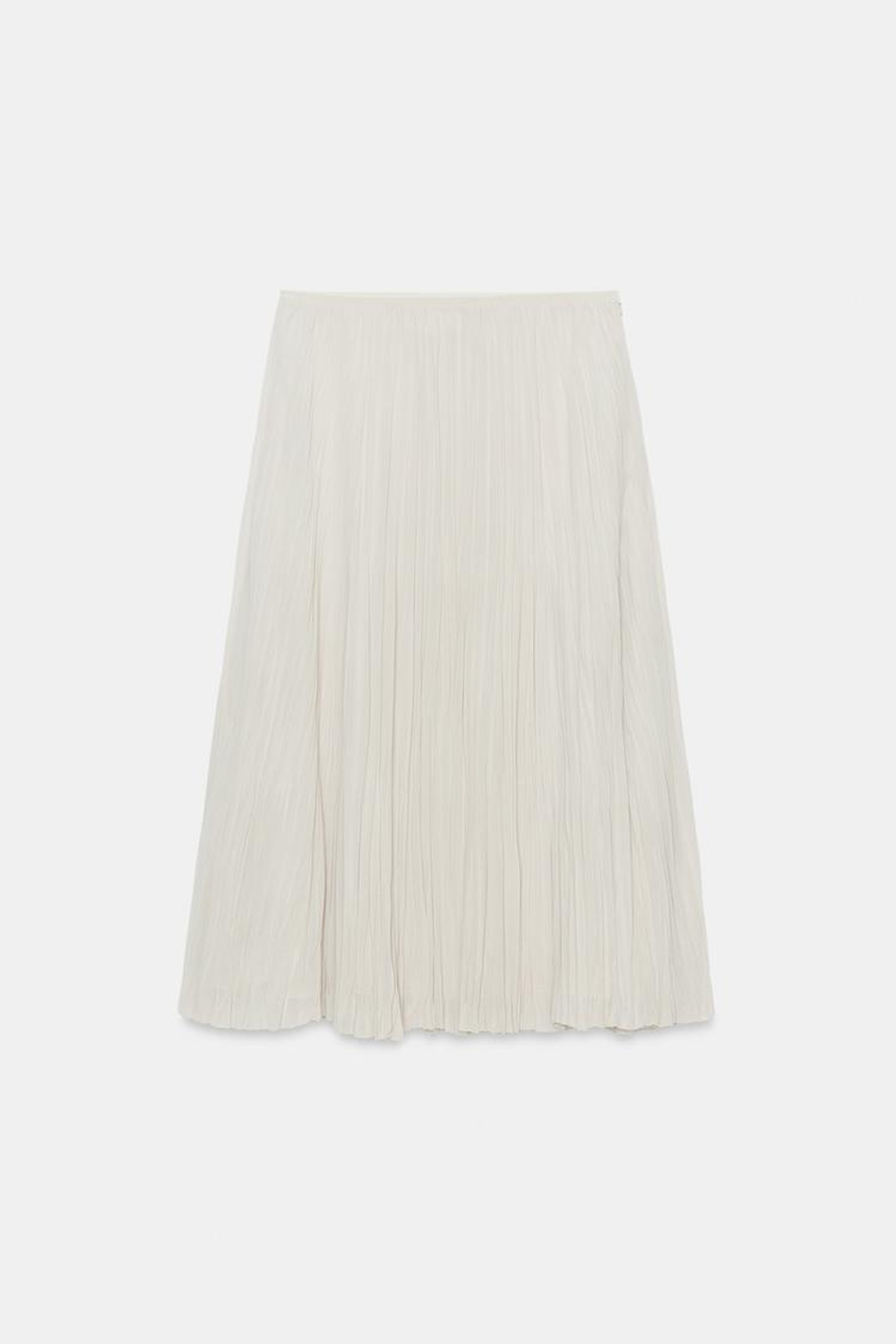 ZARA ПЛИССИРОВАННАЯ ЮБКА МИДИ — ZW COLLECTION, СВЕТЛО-СЕРЫЙ