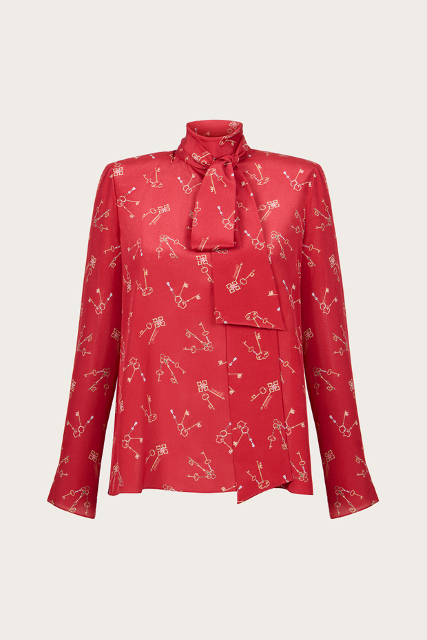 БЛУЗА ИЗ ШЕЛКА С АВТОРСКИМ ПРИНТОМ