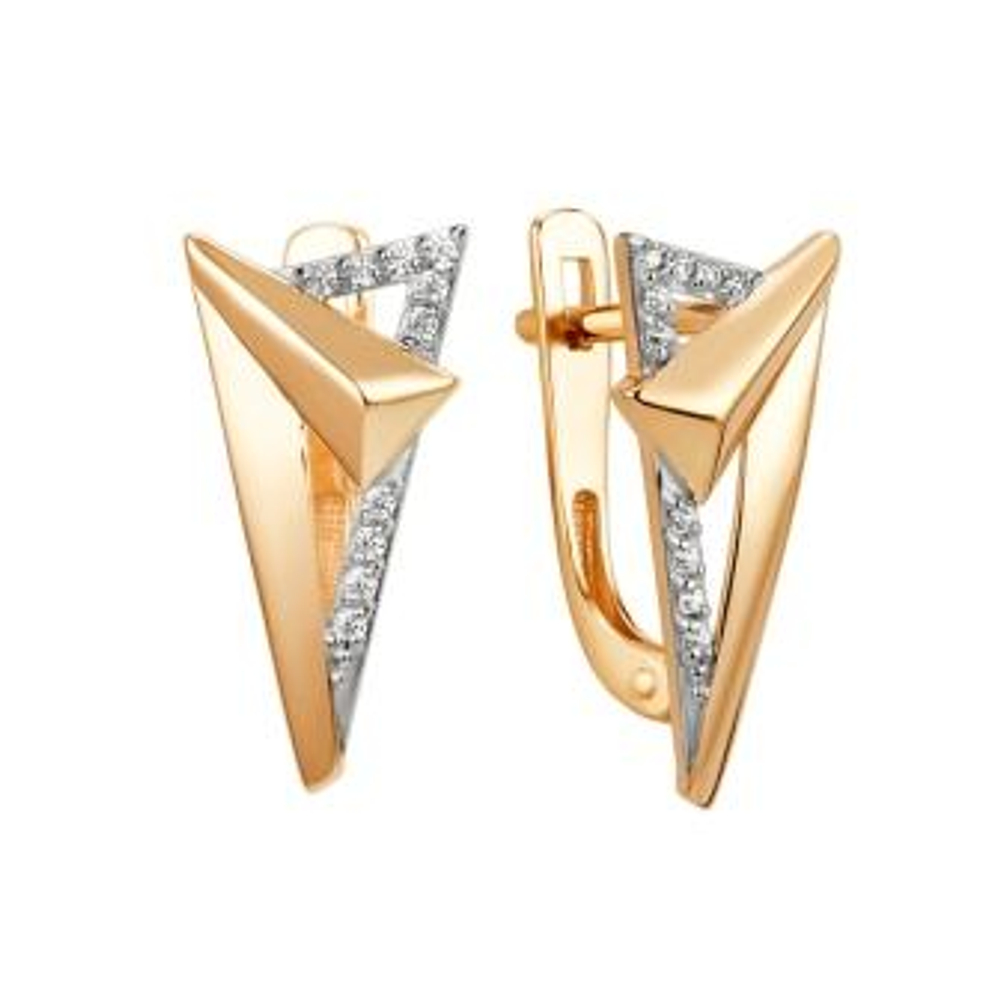 Серьги из золота с фианитами