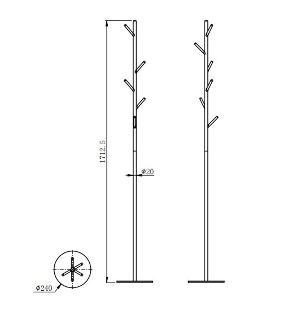 Вешалка напольная для ванной комнаты WONZON & WOGHAND, Брашированный никель (WW-V4306-BR)