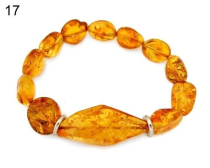 Браслет из цельного балтийского янтаря 7905