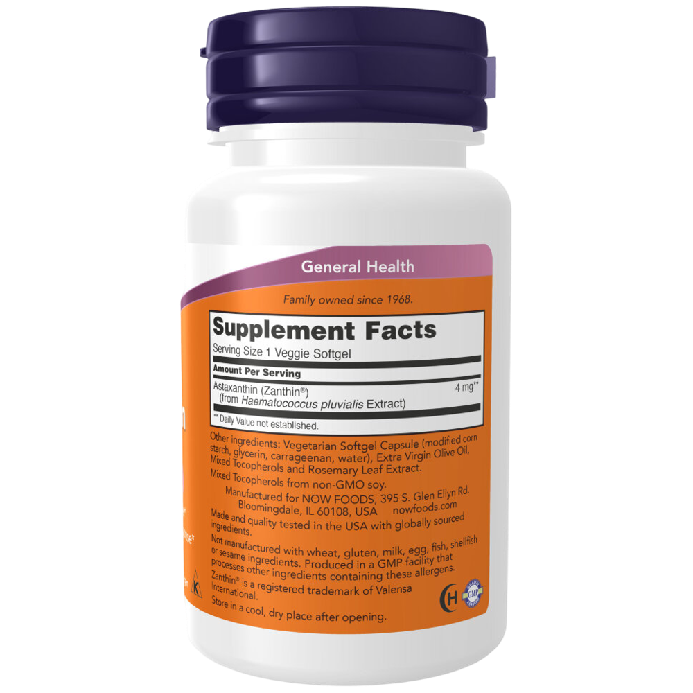 Now Foods Astaxanthin 10 mg 60 softgels , Астаксантин