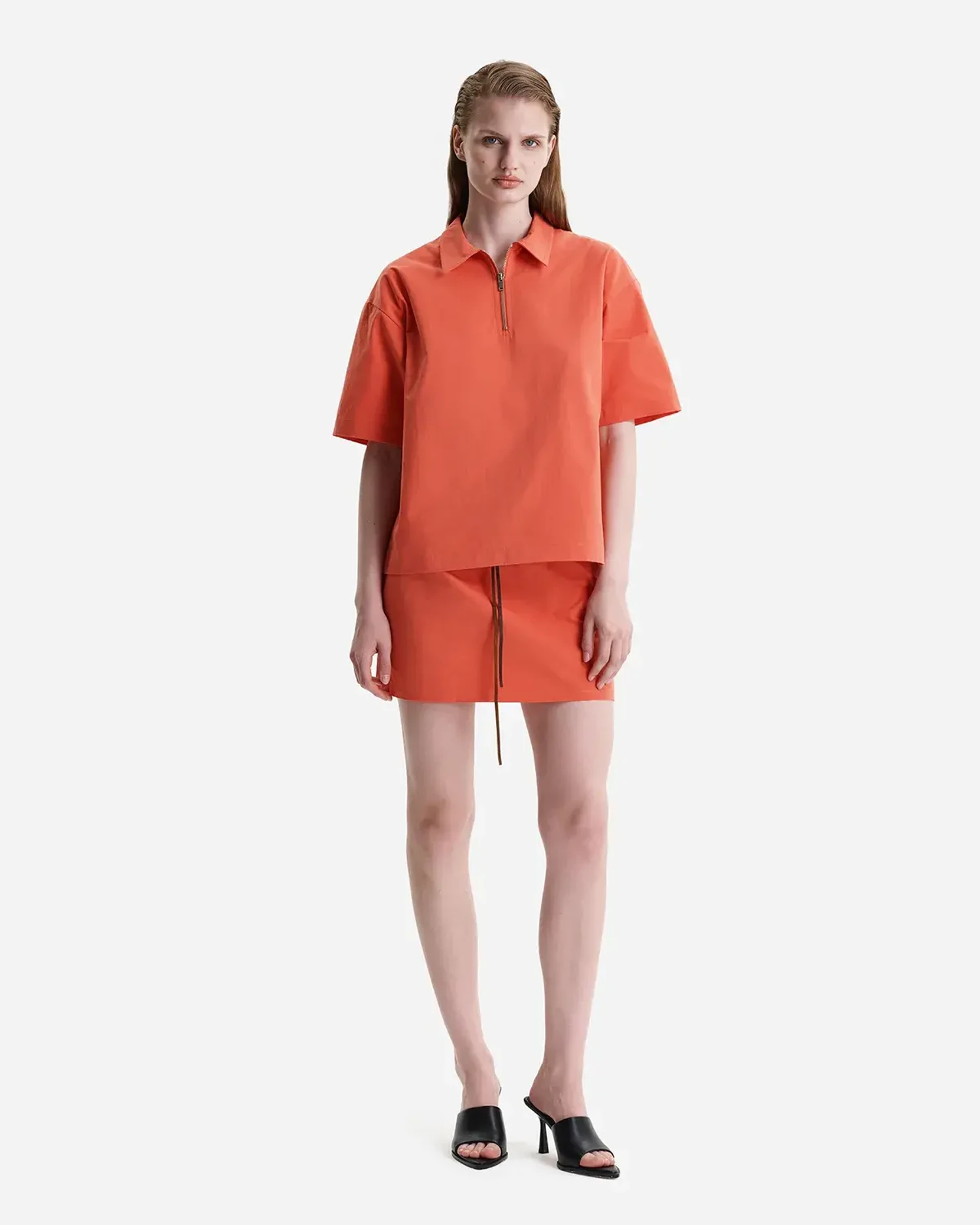 Рубашка-поло коралловая