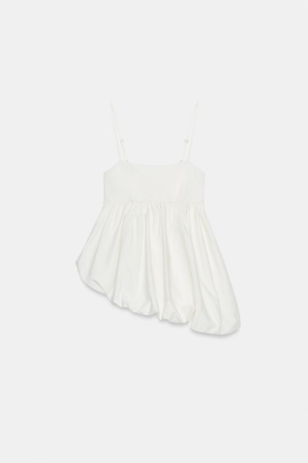 ZARA ТОП НА БРЕТЕЛЯХ GLOBO, ЖЕЛТОВАТО-БЕЛЫЙ