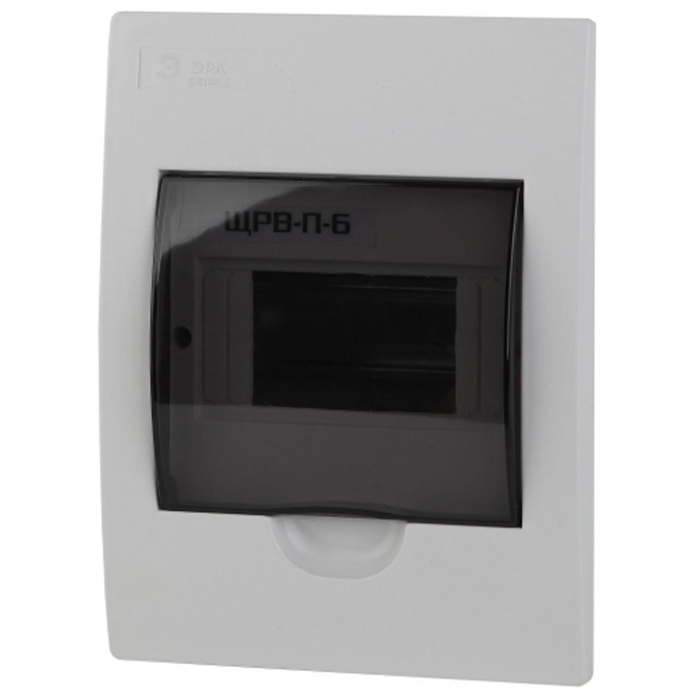 Корпус пластиковый встраиваемый ЭРА SIMPLE ЩРВ-П-06 IP41прозрачная крышка белый