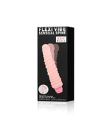 Гнущийся вибромассажер с хребтом - 19,5 см. (Цвет: телесный)