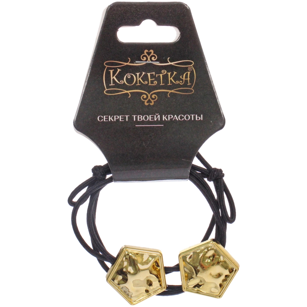 Резинка для волос в наборе 2шт «DesignPRO», цвет черный / золото , 2,3*2см