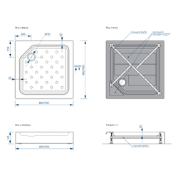 Поддон душевой Melodia Square 80x80x16 квадратный, Черный MTYSQ8080Bk