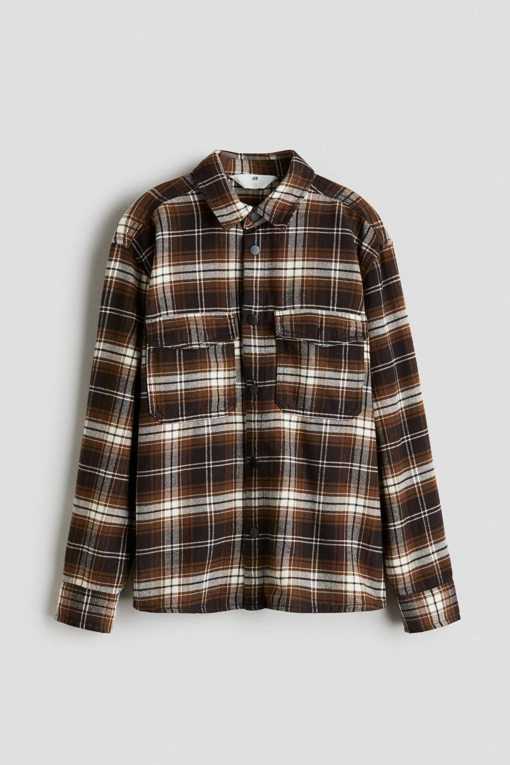 H&M Рубашка из хлопковой фланели, коричневый