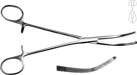 ТМ- З-38 Зажим с кремальерой д/прикрепл. белья к брюшине, 195 мм (НОВОЕ ИСПОЛНЕНИЕ)