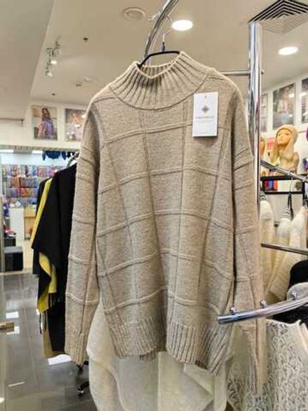 Джемпер женский квадраты Т144-13 коричневый