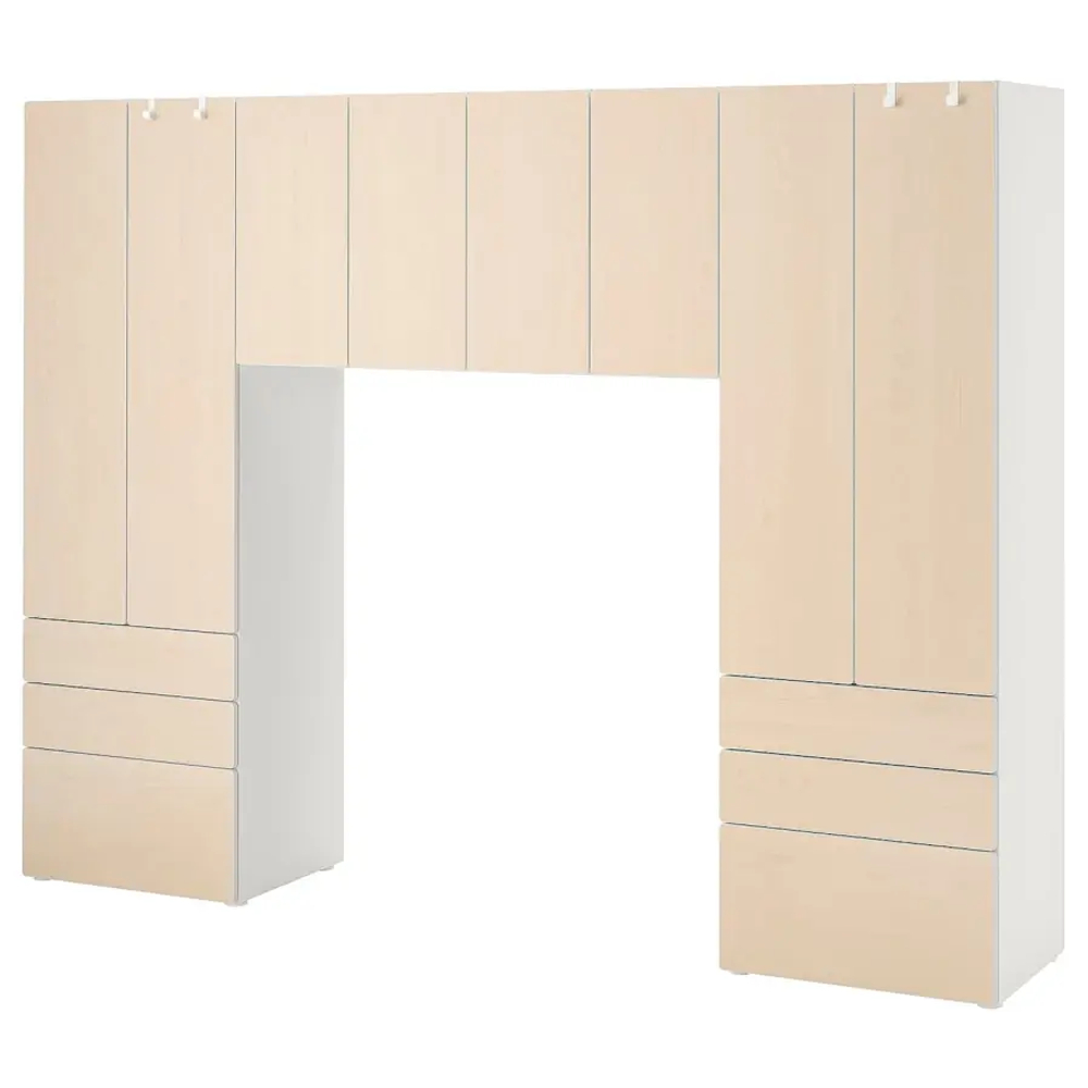 Комбинация для хранения  - SMÅSTAD / PLATSA/ SMАSTAD IKEA/ СМОСТАД/ПЛАТСА ИКЕА, 181х240 см, белый/под беленый дуб