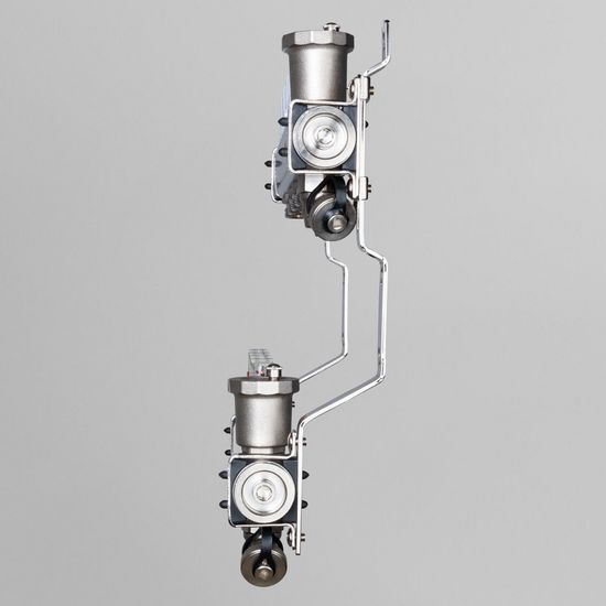 Коллекторный блок Valtec 1"x3/4" 9 выходов с расходомерами (нерж. сталь) VTc.579.EMNX.0609