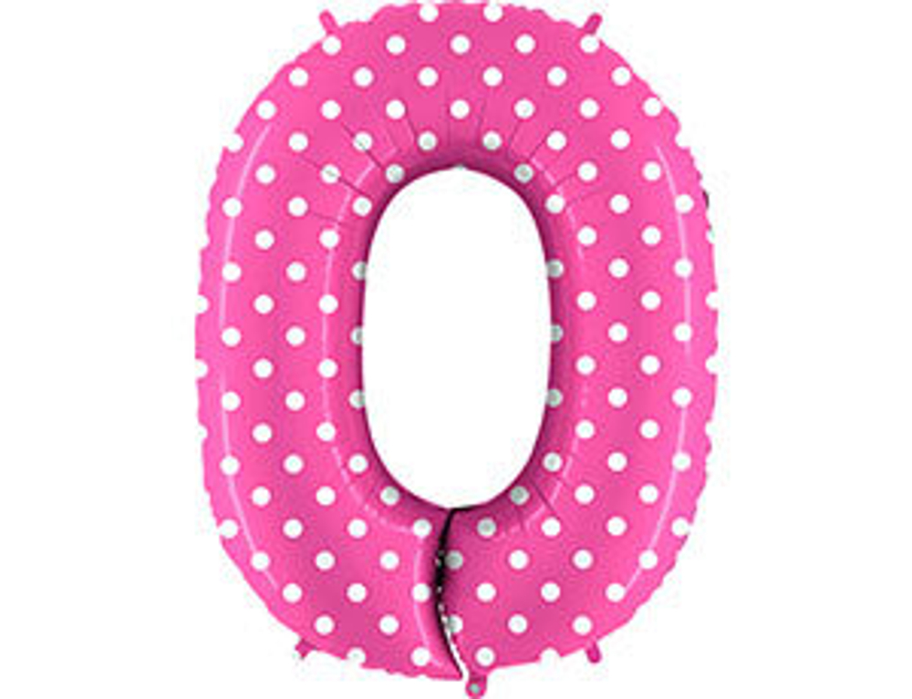 Г ЦИФРА 0  40" Горошек на розовом
