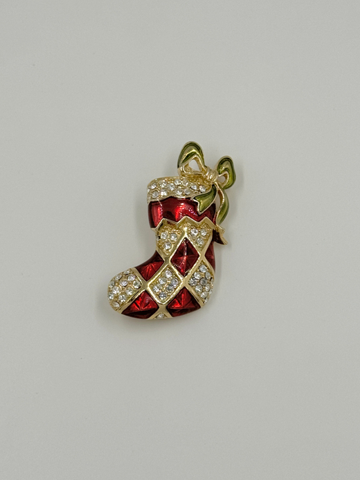 Брошь Рождественский носок Monet