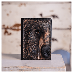 Кожаная обложка на паспорт «Медведь»