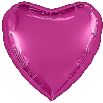 Шар "Сердце" Металлик Малиновый 45 см