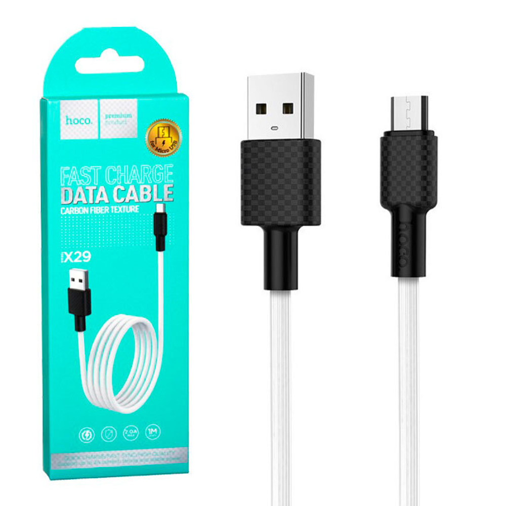 Кабель USB - Micro HOCO X29 (белый) 1м