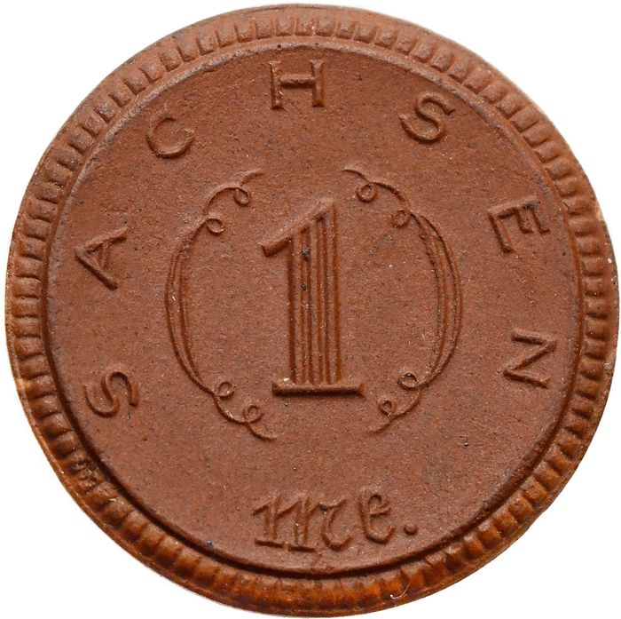 1 марка 1921 Германия (нотгельд Саксония), фарфор