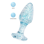 Голубая акриловая анальная втулка 8см ToyFa Basic 881305-14