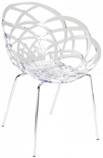 Кресло прозрачное Papatya Flora-ML, хромированный, прозрачный
