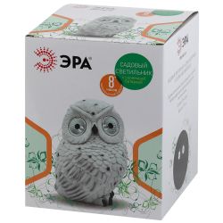 ЭРА Садовый светильник Полярная сова на солнечной батарее, полистоун, 19 см