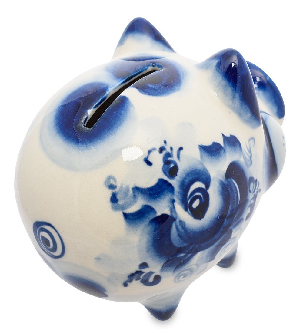 ГЛ- 450 Копилка «Свинья» (Гжельский фарфор)