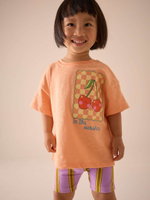 Футболка и шорты-велосипедки в комплекте для девочки Next E51-379, Оранжевый, Сиреневый