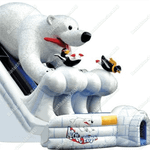 Большой надувной батут-горка "Мишка на севере"
