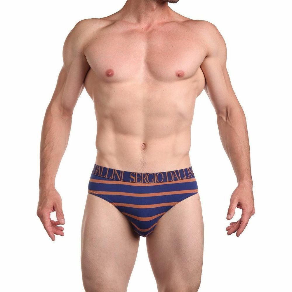 Мужские трусы брифы синие в полоску Sergio Dallini SG2937-3