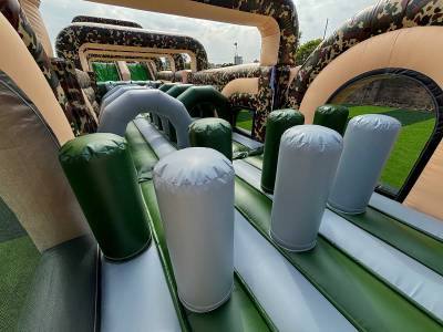 Надувная полоса препятствий «Патриот», 4 блока, 22х4х5 м