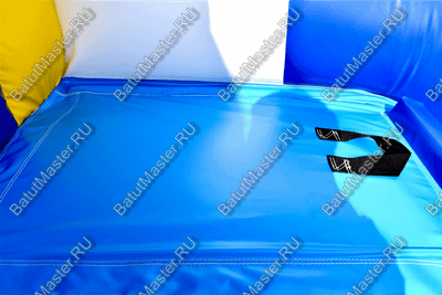 Коммерческий надувной батут-горка "Дракон" 10*5*8 м,без шипов сине-белый