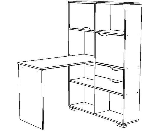 Стол ЛАВОРО /1100*1500*1103/ правый белый / пикард