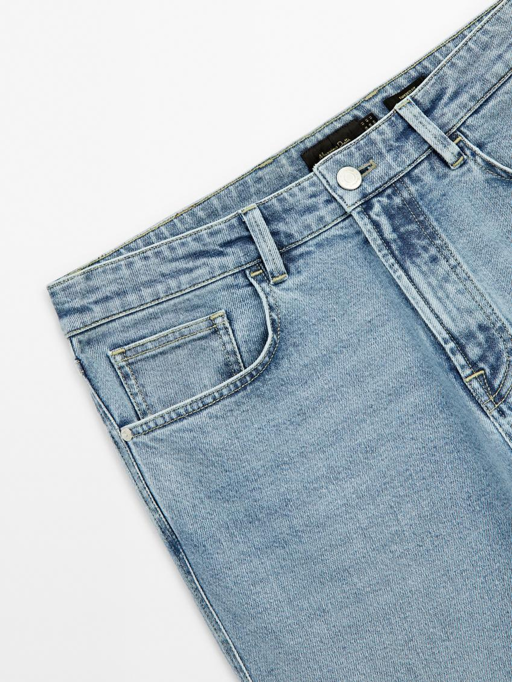 Massimo Dutti Зауженные джинсы со средней посадкой, индиго