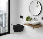 Унитаз подвесной Ceruttispa СЕЛЛА (SELLA) Aria MBF CT10016 безободковый (485х360х360) черный матовый