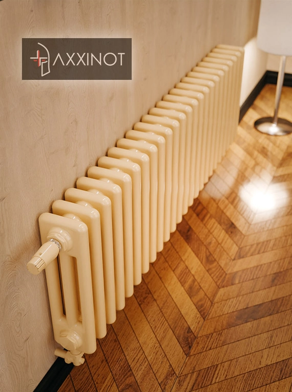 Axxinot Sentir 3040 - трехтрубный трубчатый радиатор высотой 400 мм, нижнее подключение с термовентилем