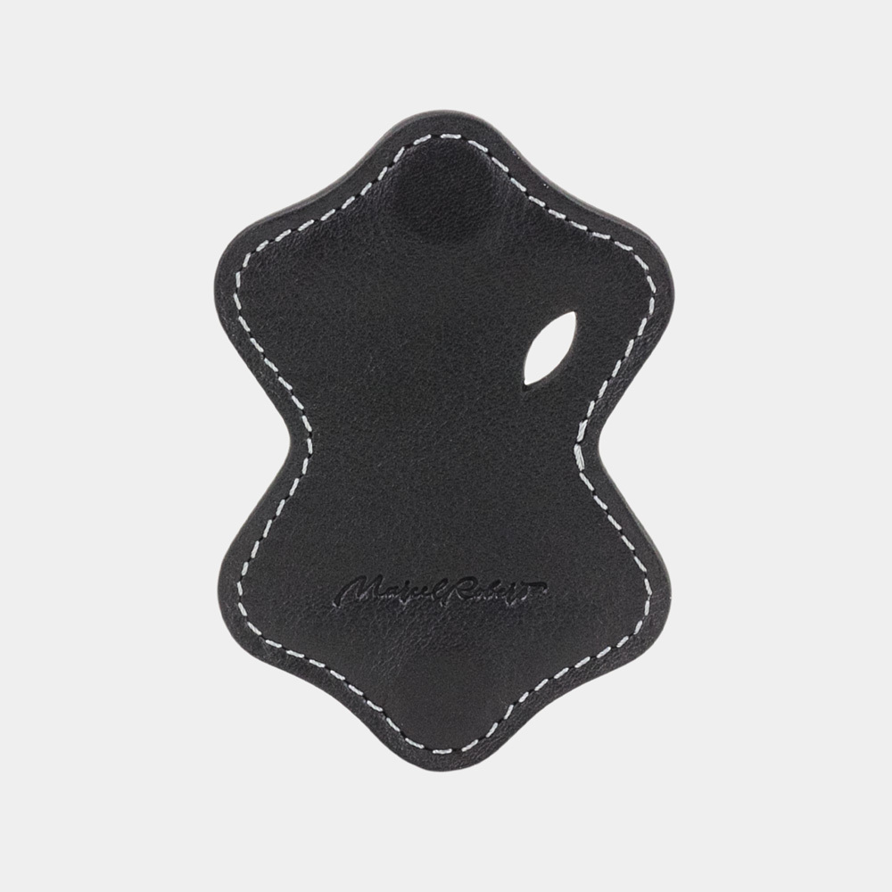 Держатель для проводов и наушников Chapeau из кожи теленка, черного цвета