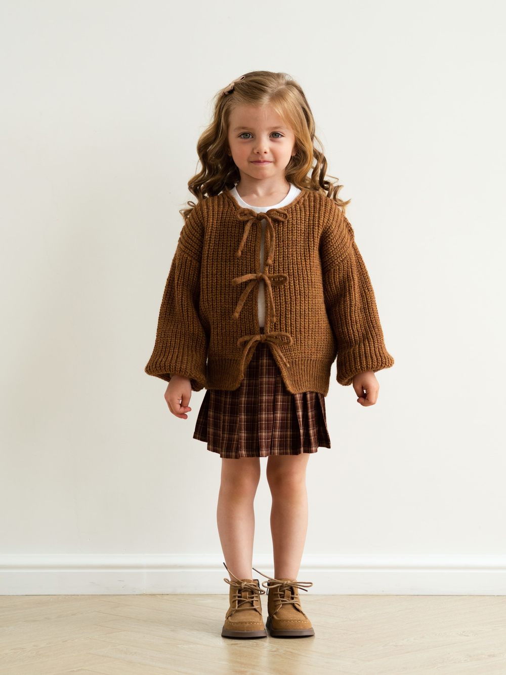 Кардиган с бантиками, Горчичный