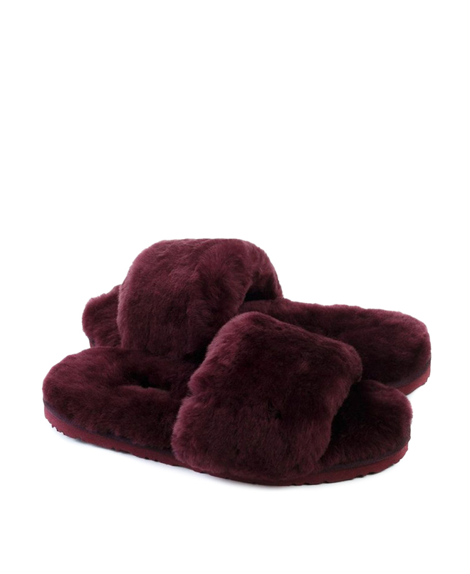 FLUFF SLIDE SLIPPER-dark purple