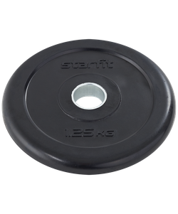 Диск обрезиненный BB-202 d=26 мм, стальная втулка, черный, 1,25 кг