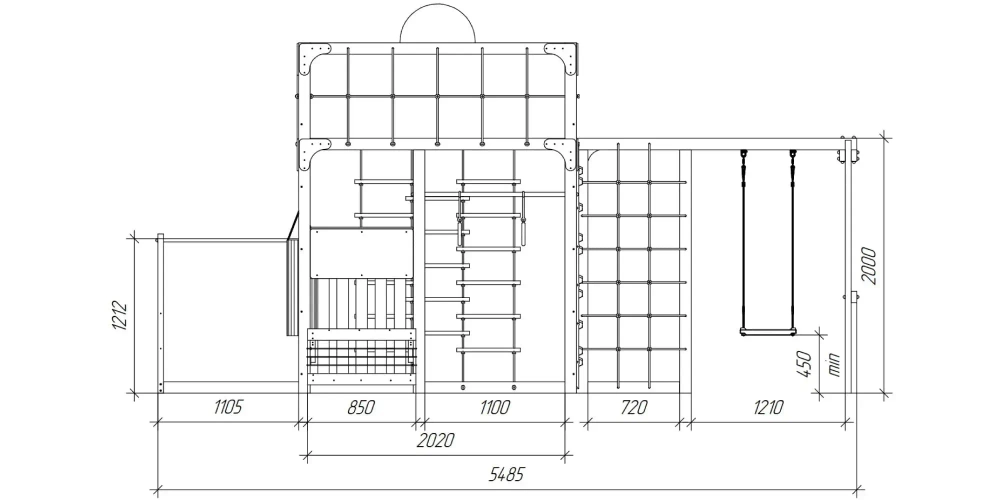 Детская площадка Савушка КУБ-6 (Серый) с подушками и коконом