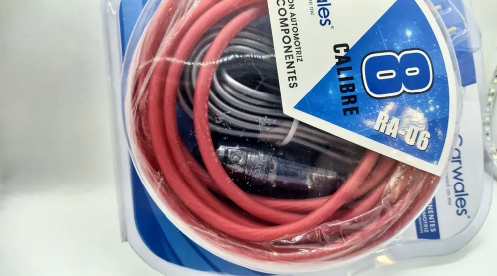 RA-06 / Комплект проводов для установки 2-х канального усилителя и сабвуфера, медные кабели, Carwales RA-06 - 8GA, TG (1 шт. / комплект)