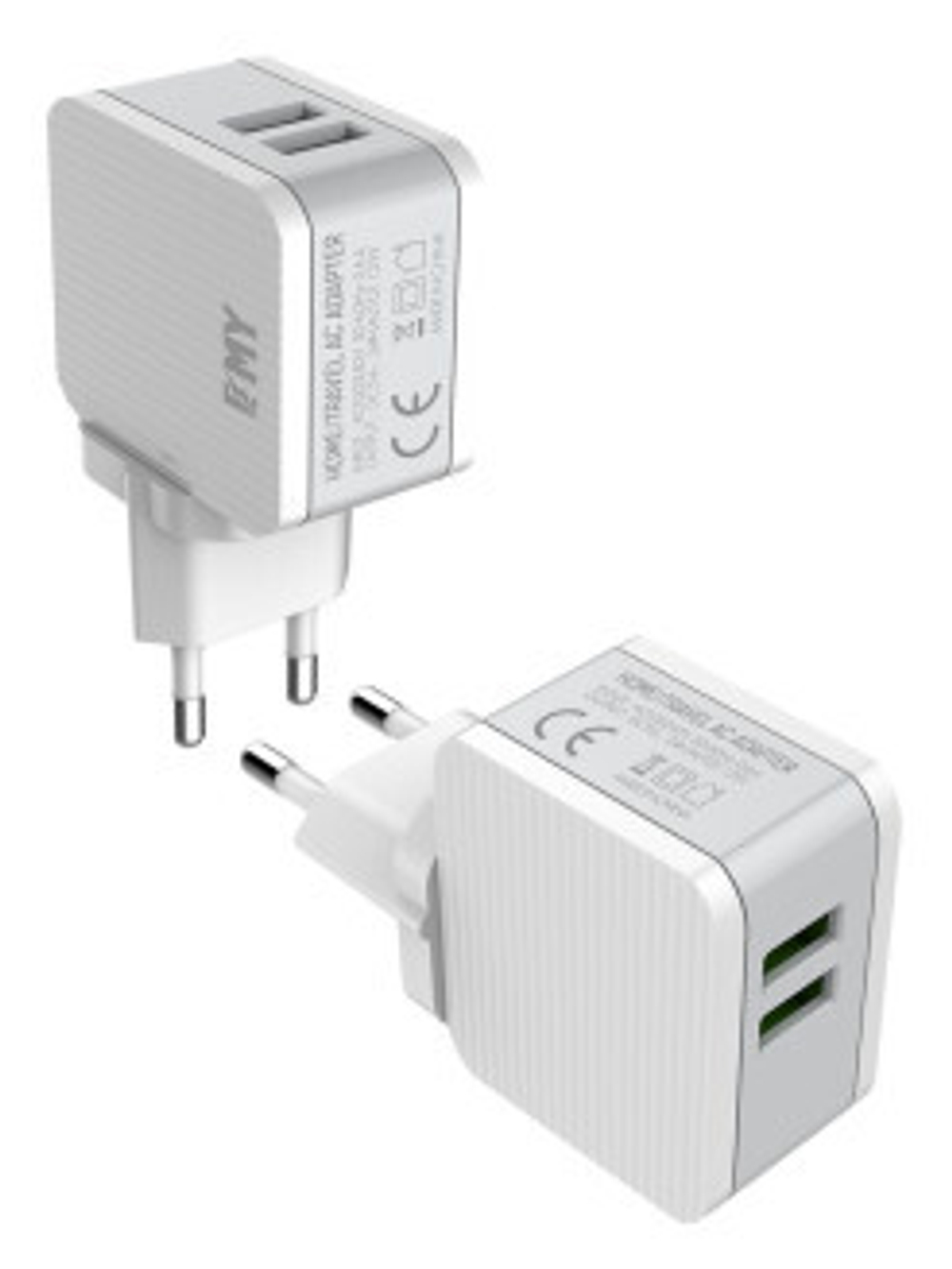 СЗУ с кабелем micro 2USB 2.4А EMY-A203 white