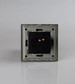 Выключатель серый для света одноклавишный без подсветки