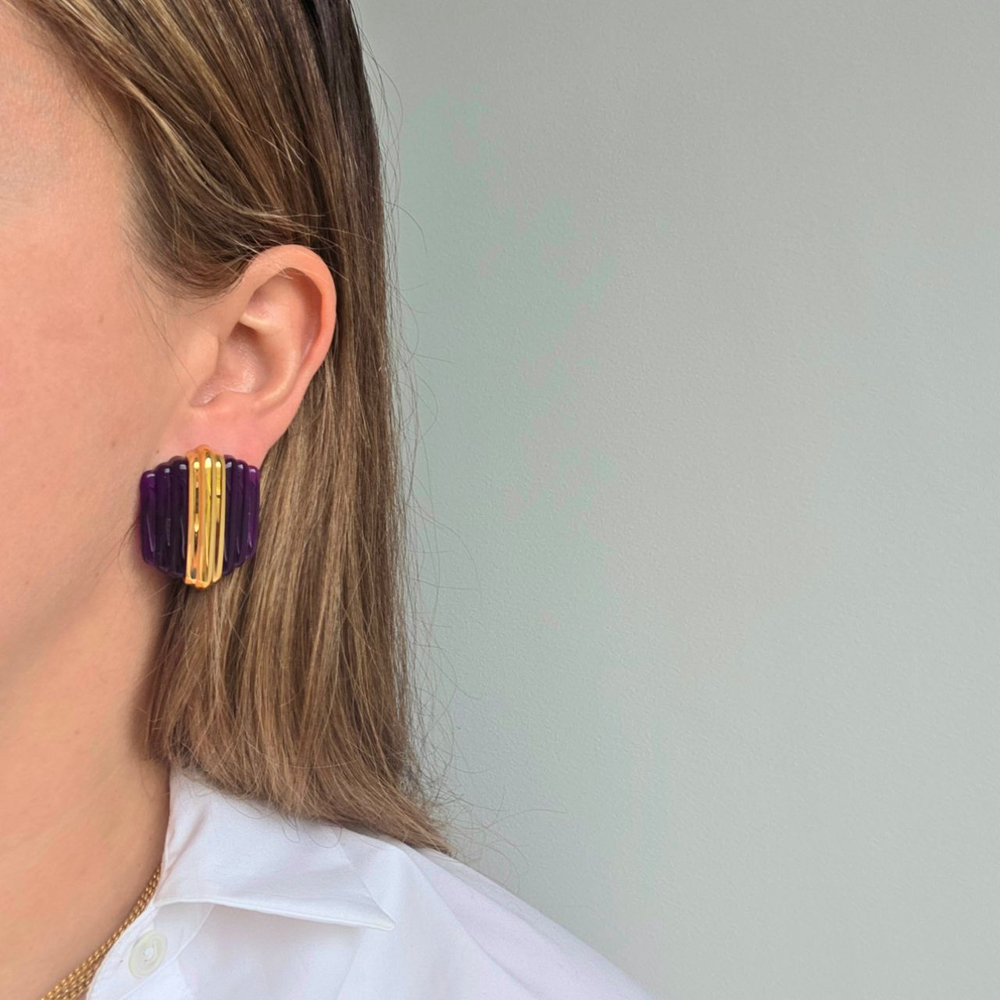 Серьги из сиреневого люцита