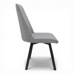 Стул поворотный "Софти 360" (арт. 325П), велюр Бренди В22 серый, ножки профильные черные