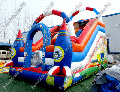 Надувная горка "Лунатик", размер 5*4*4,5 м.