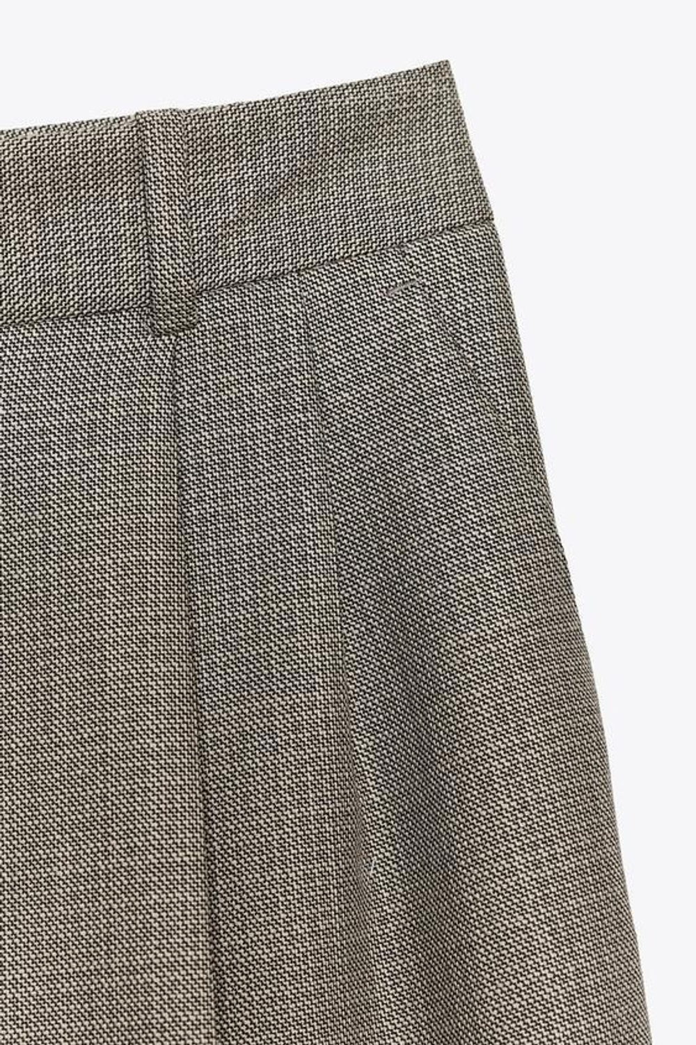 ZARA ШИРОКИЕ БРЮКИ С ЗАЩИПАМИ, ПЕСОЧНЫЙ / ЧЕРНЫЙ