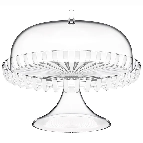 Подставка для торта на ножке с крышкой dolcevita, D31 см, перламутровая